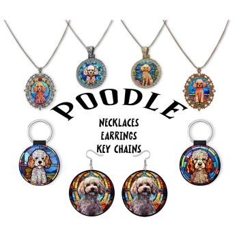 Poodle Jewelry - Stained Glass Style Necklaces, Earrings and more!