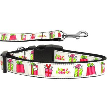 Christmas Pet Dog & Cat Nylon Collar or Leash, "All Wrapped Up"