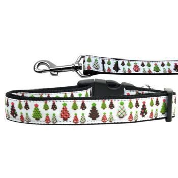 Christmas Pet Dog & Cat Nylon Collar or Leash, "Designer Christmas Trees"