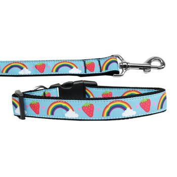 Pet Dog and Cat Nylon Collar or Leash, "Rainbows & Berries"