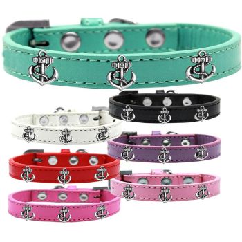 Dog, Puppy & Pet Widget Fashion Collar, "Silver Anchor"
