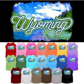 Pet Dog & Cat Screen Printed Shirt for Small to Medium Pets (Sizes XS-XL), "Wyoming Summer"