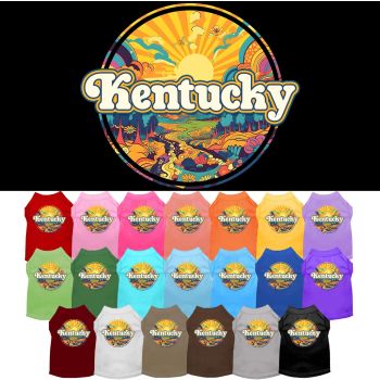 Pet Dog & Cat Screen Printed Shirt, "Kentucky Trippy Peaks"