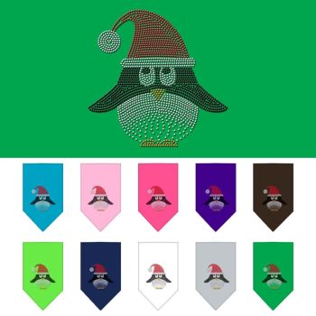 Christmas Pet and Dog Bandana Rhinestone, "Santa Penguin"