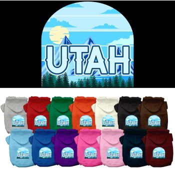 Pet Dog & Cat Screen Printed Hoodie for Small to Medium Pets (Sizes XS-XL), "Utah Trailblazer"