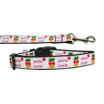 Pet Dog & Cat Nylon Collar or Leash, "Aloha Cutie"