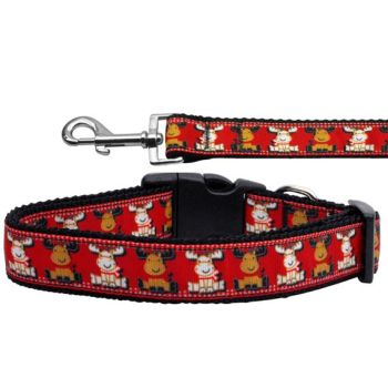 A Christmas Pet Dog & Cat Nylon Collar or Leash, "Reindeer"