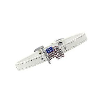 Dog, Puppy & Pet Charm Collar, "USA Flag"