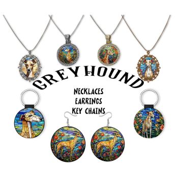 Greyhound Jewelry - Stained Glass Style Necklaces, Earrings and more!