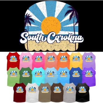 Pet Dog & Cat Screen Printed Shirt for Small to Medium Pets (Sizes XS-XL), "South Carolina Coast"