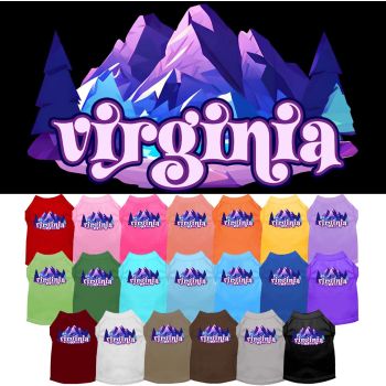 Pet Dog & Cat Screen Printed Shirt, "Virginia Alpine Pawscape"