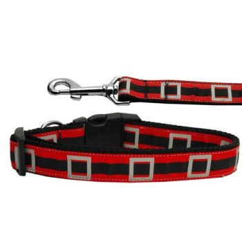 Christmas Pet Dog & Cat Nylon Collar or Leash, "Santa Belt"