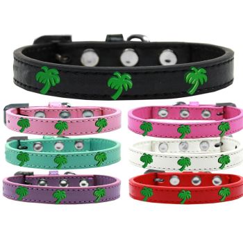 Dog, Puppy & Pet Widget Fashion Collar, "Green Palm Tree"