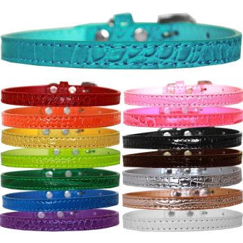 Dog, Puppy & Pet Designer Croc Collar, "Plain 3/8" Wide"