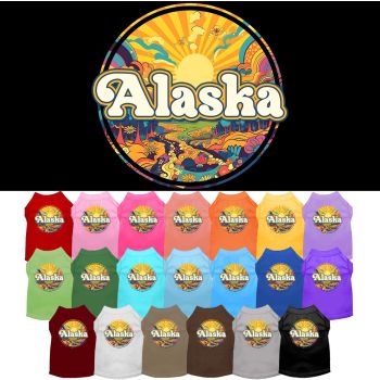 Pet Dog & Cat Screen Printed Shirt, "Alaska Trippy Peaks"