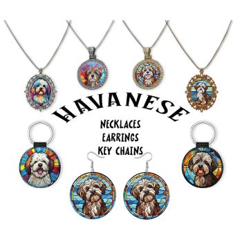 Havanese Jewelry - Stained Glass Style Necklaces, Earrings and more!