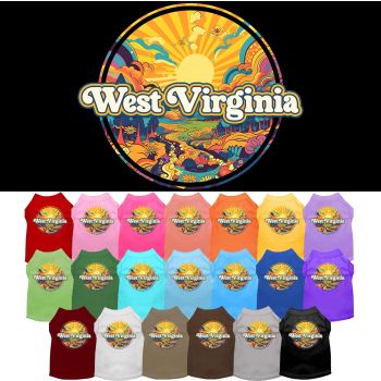 Pet Dog & Cat Screen Printed Shirt, "West Virginia Trippy Peaks"
