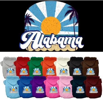 Pet Dog & Cat Screen Printed Hoodie for Medium to Large Pets (Sizes 2XL-6XL), "Alabama Coast"