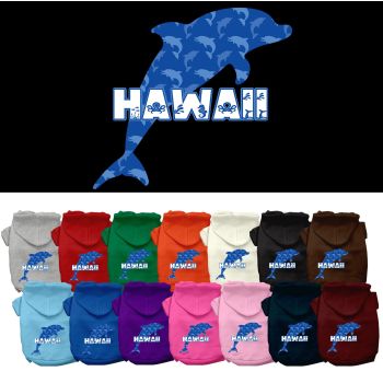 Pet Dog & Cat Screen Printed Hoodie for Small to Medium Pets (Sizes XS-XL), "Hawaii Blue Dolphins"