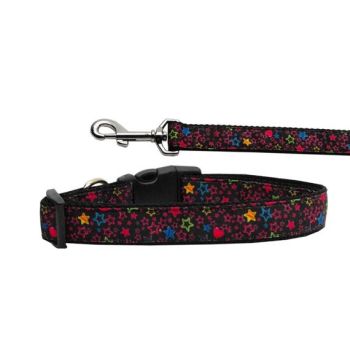 Pet Dog & Cat Nylon Collar or Leash, "Black Star"