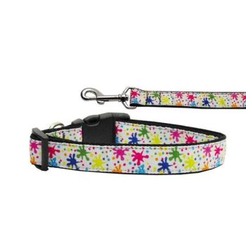 Pet Dog & Cat Nylon Collar or Leash, "Splatter Paint"