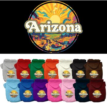 Pet Dog & Cat Screen Printed Hoodie for Small to Medium Pets (Sizes XS-XL), "Arizona Trippy Peaks"