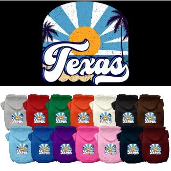 Pet Dog & Cat Screen Printed Hoodie for Medium to Large Pets (Sizes 2XL-6XL), "Texas Coast"
