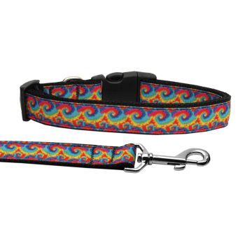 Pet Dog & Cat Nylon Collar or Leash, "Tie Dye"