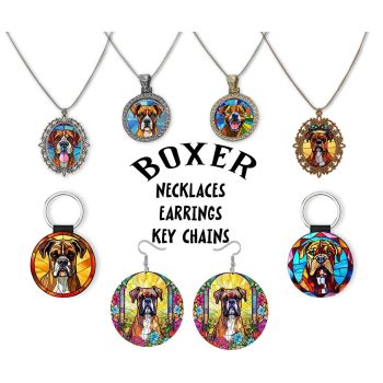 Boxer Jewelry - Stained Glass Style Necklaces, Earrings and more!