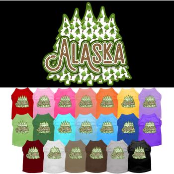 Pet Dog & Cat Screen Printed Shirt for Medium to Large Pets (Sizes 2XL-6XL), "Alaska Woodland Trees"