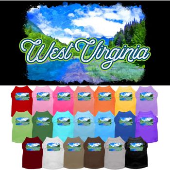 Pet Dog & Cat Screen Printed Shirt for Medium to Large Pets (Sizes 2XL-6XL), "West Virginia Summer"