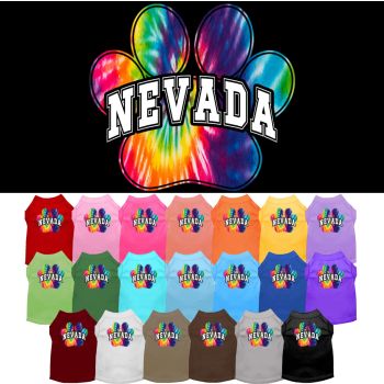 Pet Dog & Cat Screen Printed Shirt for Medium to Large Pets (Sizes 2XL-6XL), "Nevada Bright Tie Dye"