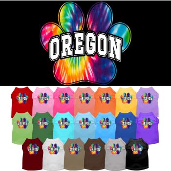 Pet Dog & Cat Screen Printed Shirt for Medium to Large Pets (Sizes 2XL-6XL), "Oregon Bright Tie Dye"