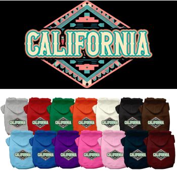 Pet Dog & Cat Screen Printed Hoodie for Medium to Large Pets (Sizes 2XL-6XL), "California Peach Aztec"