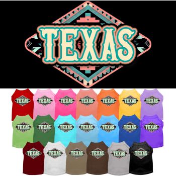 Pet Dog & Cat Screen Printed Shirt for Small to Medium Pets (Sizes XS-XL), "Texas Peach Aztec"
