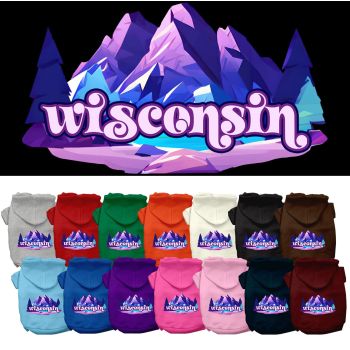 Pet Dog & Cat Screen Printed Hoodie for Small to Medium Pets (Sizes XS-XL), "Wisconsin Alpine Pawscape"