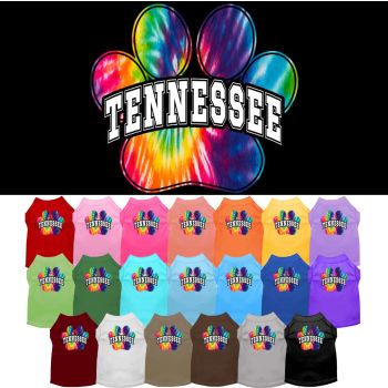 Pet Dog & Cat Screen Printed Shirt for Medium to Large Pets (Sizes 2XL-6XL), "Tennessee Bright Tie Dye"