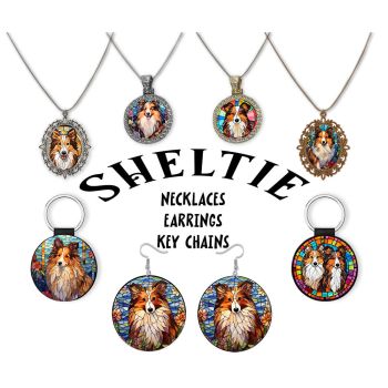 Sheltie Jewelry - Stained Glass Style Necklaces, Earrings and more!