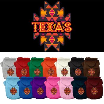 Pet Dog & Cat Screen Printed Hoodie for Medium to Large Pets (Sizes 2XL-6XL), "Texas Navajo Tribal"