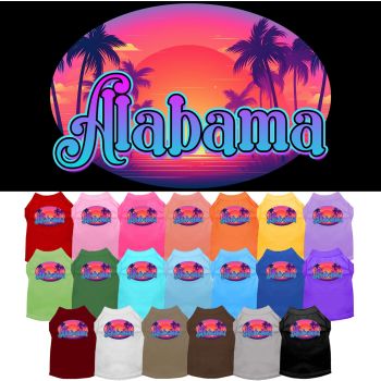 Pet Dog & Cat Screen Printed Shirt for Medium to Large Pets (Sizes 2XL-6XL), "Alabama Classic Beach"