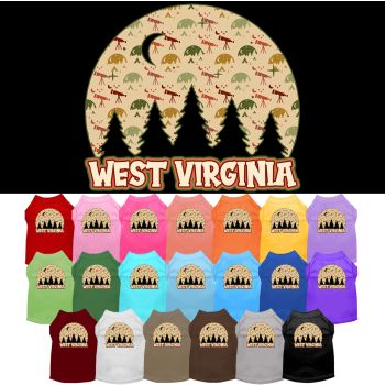 Pet Dog & Cat Screen Printed Shirt for Small to Medium Pets (Sizes XS-XL), "West Virginia Under The Stars"