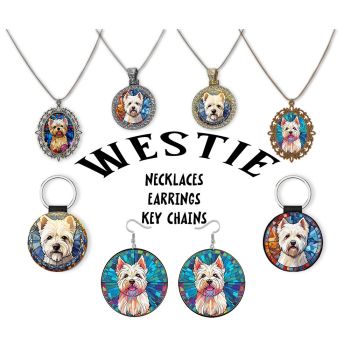 Westie Jewelry - Stained Glass Style Necklaces, Earrings and more!