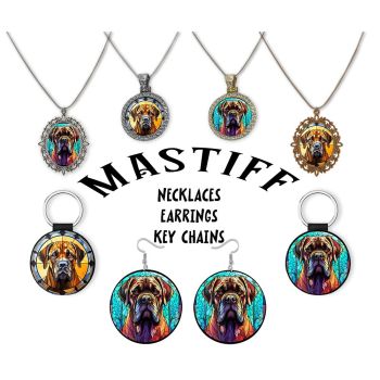 Mastiff Jewelry - Stained Glass Style Necklaces, Earrings and more!