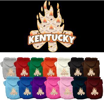 Pet Dog & Cat Screen Printed Hoodie for Small to Medium Pets (Sizes XS-XL), "Kentucky Around The Campfire"
