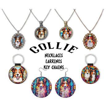 Collie Jewelry - Stained Glass Style Necklaces, Earrings and more!