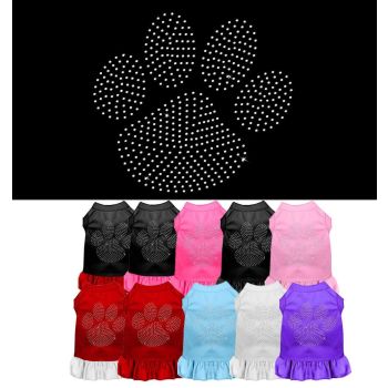 Pet Dog & Cat Dress Rhinestone, "Clear Paw"