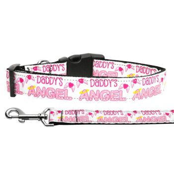 Pet Dog & Cat Nylon Collar or Leash, "Daddy's Angel"