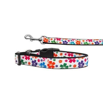 Pet Dog & Cat Nylon Collar or Leash, "Multi-Colored Hawaiian Hibiscus"