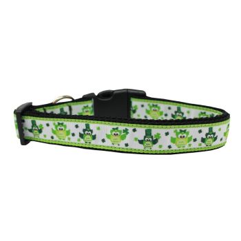 Pet Dog & Cat Nylon Collar or Leash, "St. Patty's Day Party Owls"