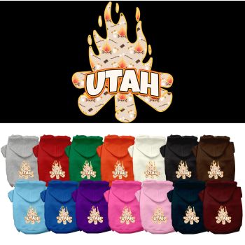 Pet Dog & Cat Screen Printed Hoodie for Small to Medium Pets (Sizes XS-XL), "Utah Around The Campfire"